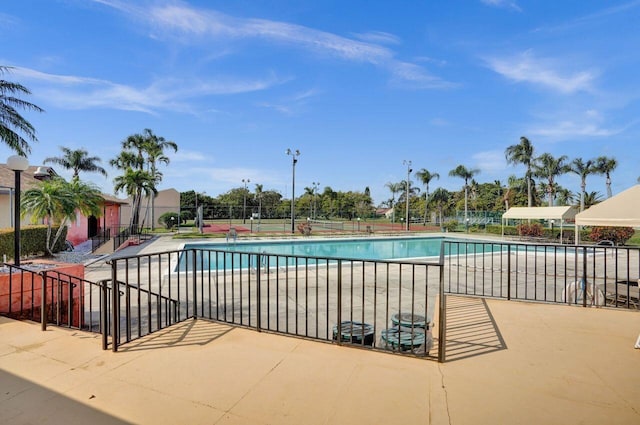 view of pool featuring a patio