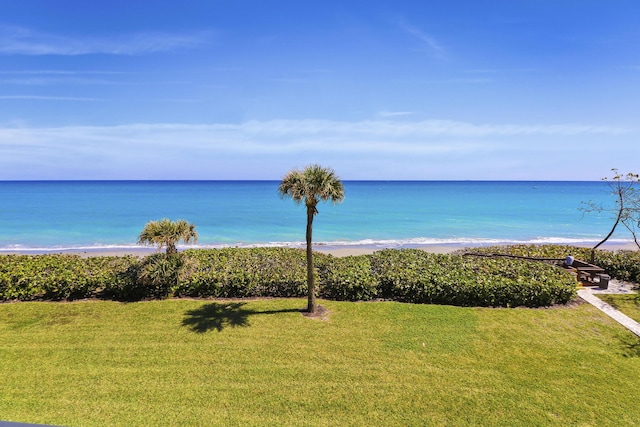 view of water feature featuring a view of the beach