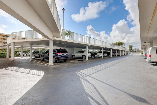 view of car parking with a carport