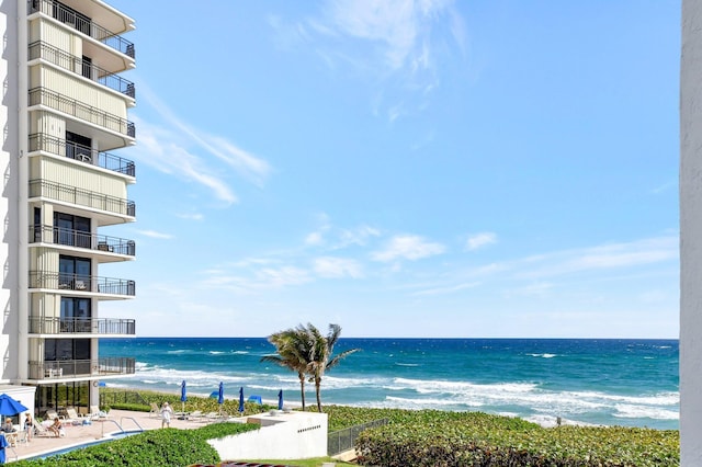 water view with a view of the beach