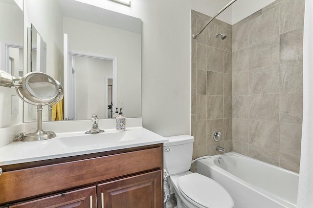 full bathroom with vanity, toilet, and shower / bath combo