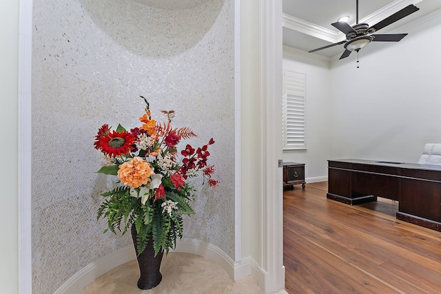 details featuring hardwood / wood-style floors and ceiling fan