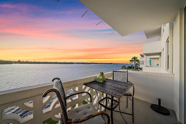 balcony with a water view