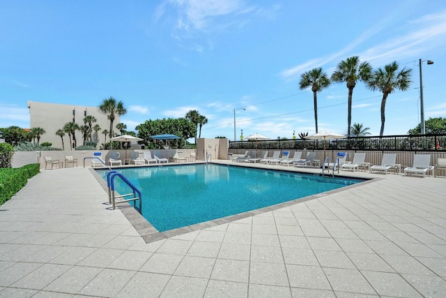 view of pool with a patio area