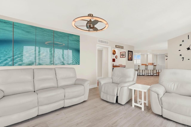 living room featuring hardwood / wood-style floors