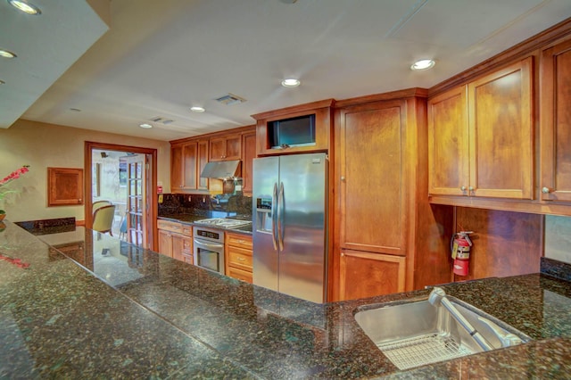 kitchen with stainless steel appliances and sink