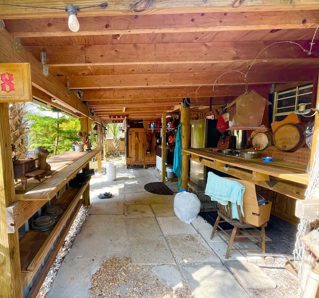 view of patio featuring exterior bar