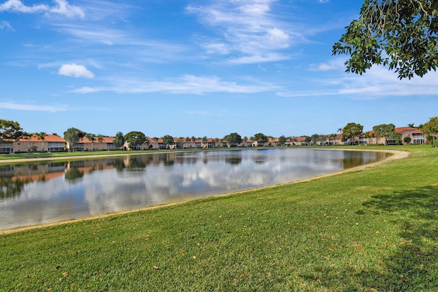 property view of water with a residential view