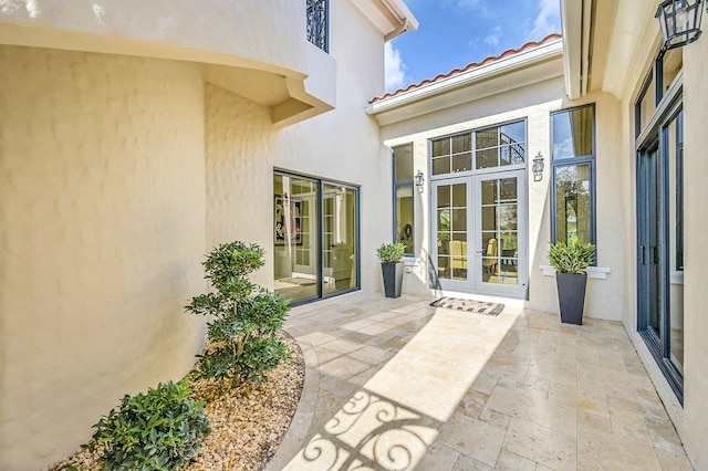 view of patio / terrace featuring french doors