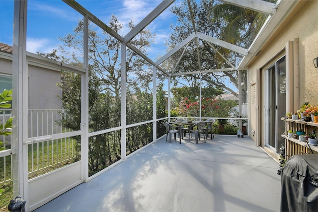 view of unfurnished sunroom