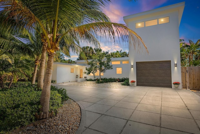 view of front of property featuring a garage