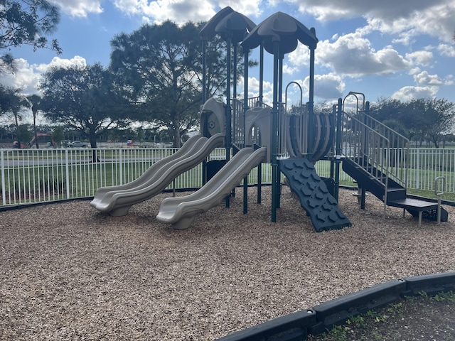 community playground with fence