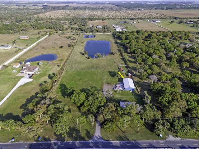 drone / aerial view with a rural view