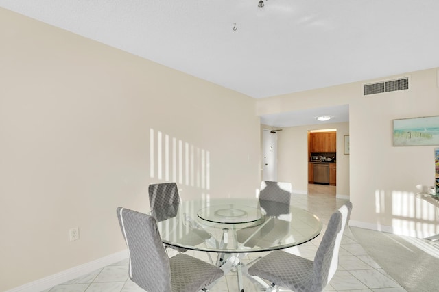 view of dining area