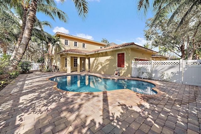 view of pool featuring a patio area