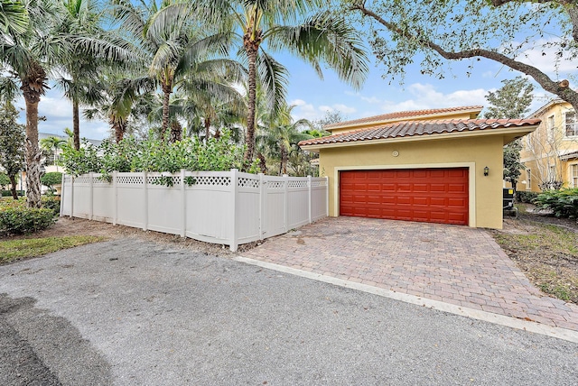 view of front of house with a garage