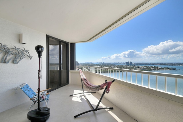 balcony with a water view