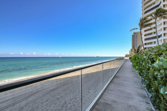 water view with a view of the beach