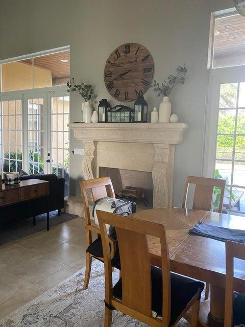 view of tiled dining room