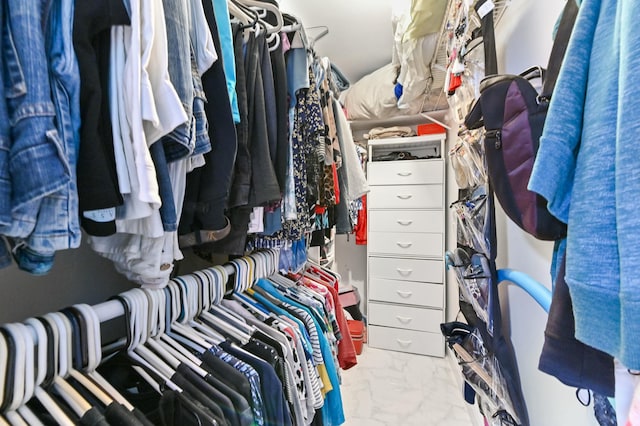 view of walk in closet