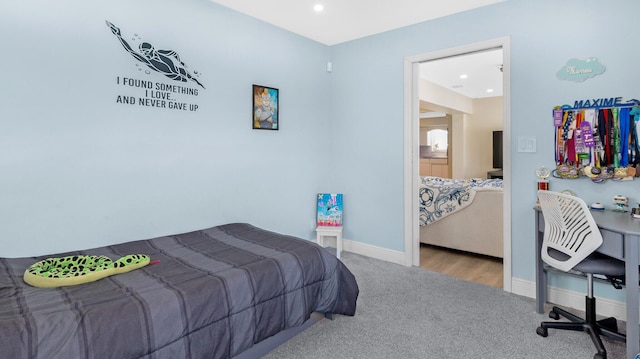 view of carpeted bedroom