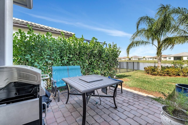 view of patio / terrace with area for grilling