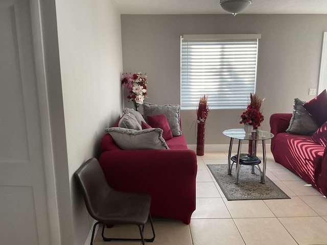 view of tiled living room