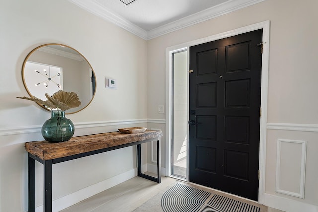 entryway with ornamental molding