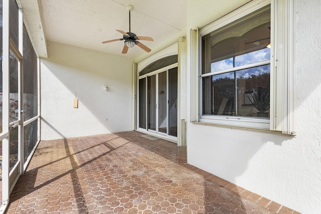 view of patio / terrace featuring a ceiling fan