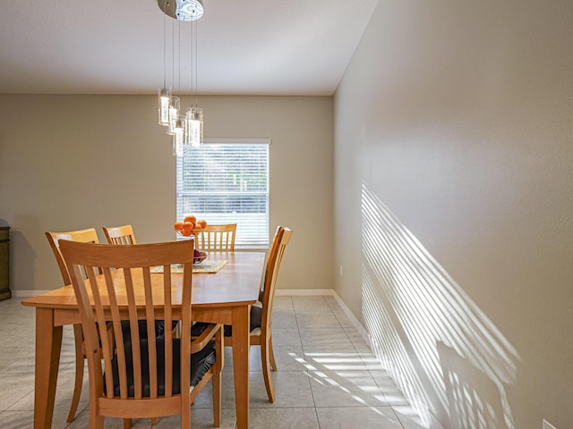 view of tiled dining room