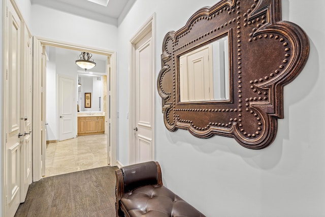 hallway featuring light hardwood / wood-style flooring