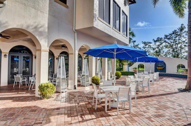 view of patio featuring french doors