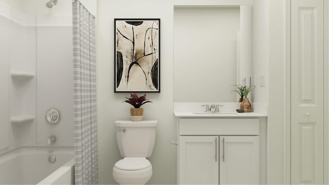 full bathroom featuring vanity, toilet, and shower / bath combo with shower curtain