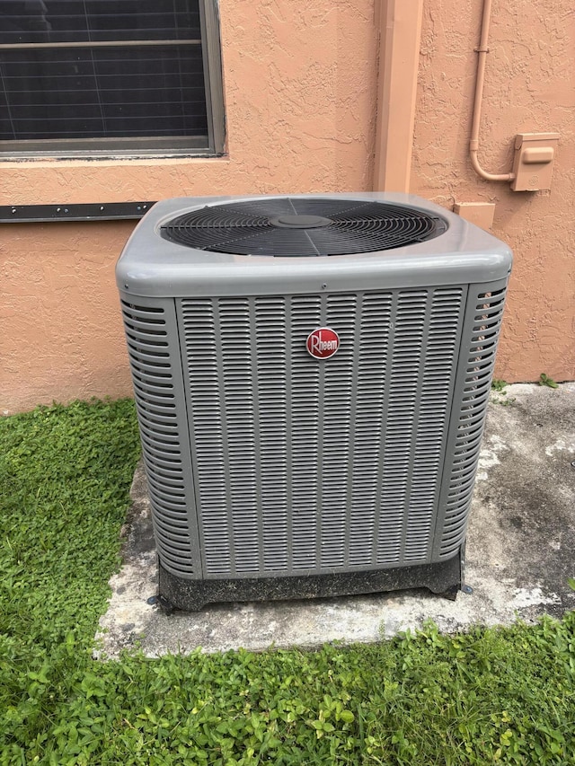 exterior details featuring central AC unit