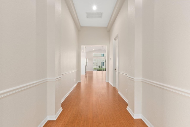 hallway featuring light hardwood / wood-style flooring