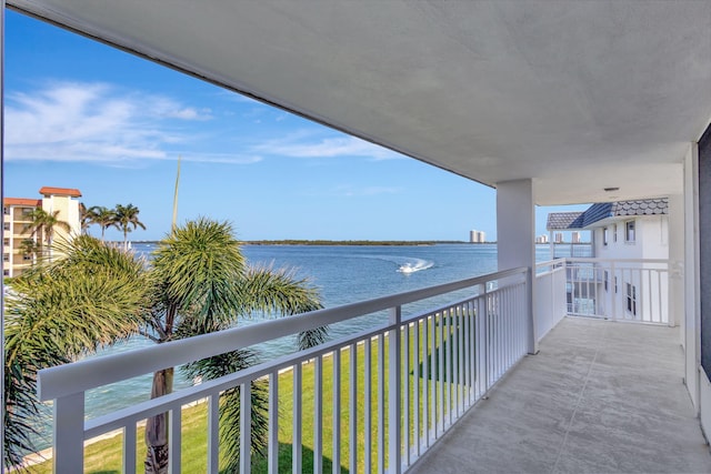 balcony with a water view