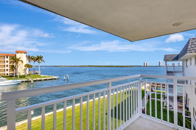 balcony with a water view