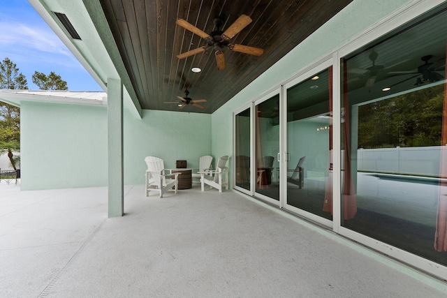 view of patio with ceiling fan