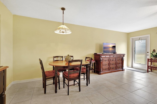 view of tiled dining space