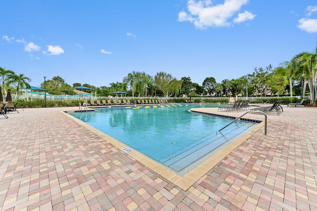 view of pool with a patio