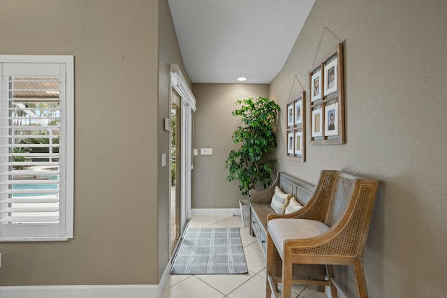 interior space with light tile patterned flooring