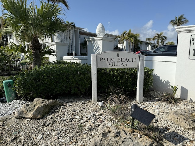 view of community sign