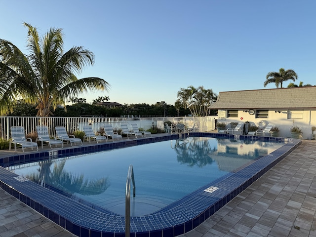 view of pool featuring a patio area