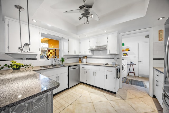 kitchen featuring white cabinetry, sink, and stainless steel dishwasher