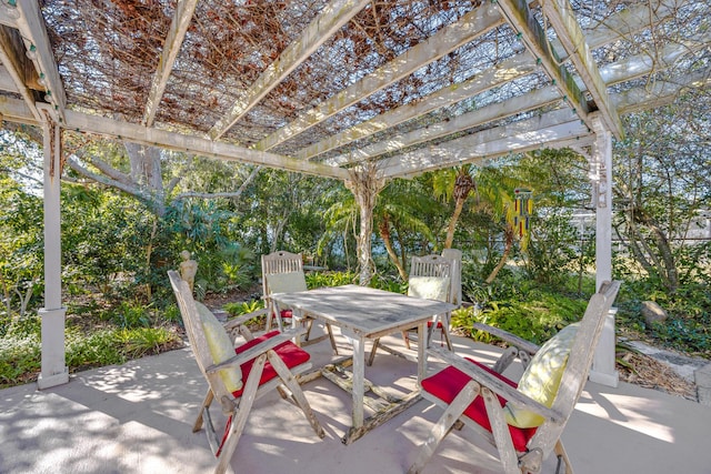 view of patio / terrace featuring a pergola