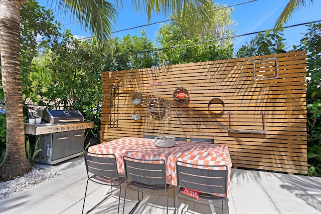 view of patio / terrace featuring a grill