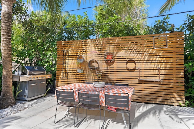 view of patio featuring grilling area