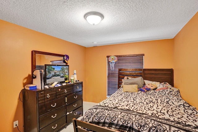 bedroom with a textured ceiling