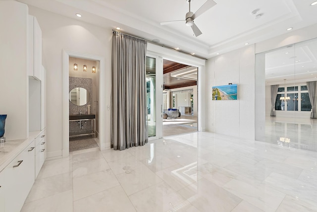 177 Commodore Dr, Jupiter, FL 33477 - hallway featuring recessed lighting and a tray ceiling