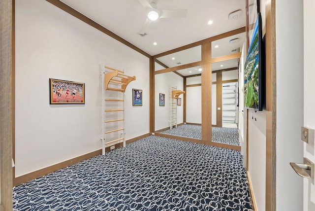 177 Commodore Dr, Jupiter, FL 33477 - corridor with carpet flooring, recessed lighting, and baseboards